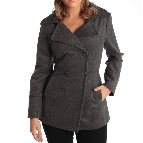 Alpine Swiss Emma Womens Peacoat Jacket Wool Blazer Double Breasted Overcoat New - Picture 1 of 8
